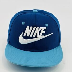 Nike True SnapBack Hat Cap Blue One Size Raised Logo Swoosh Adjustable